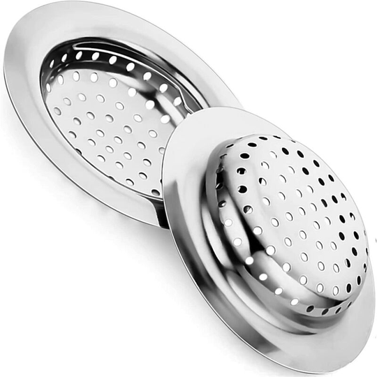 Perlerare - Stainless Steel Sink Strainers, Drain Protectors Drain Sink Filter 11cm Screen Basket with Handle 2 pcs