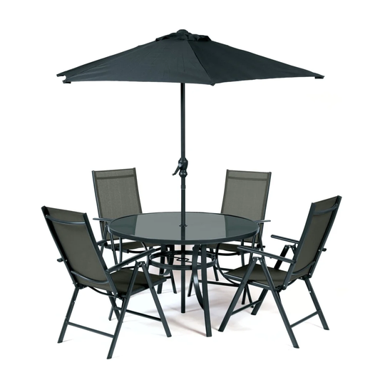 Woodminster 4 Seater Dining Set with Parasol