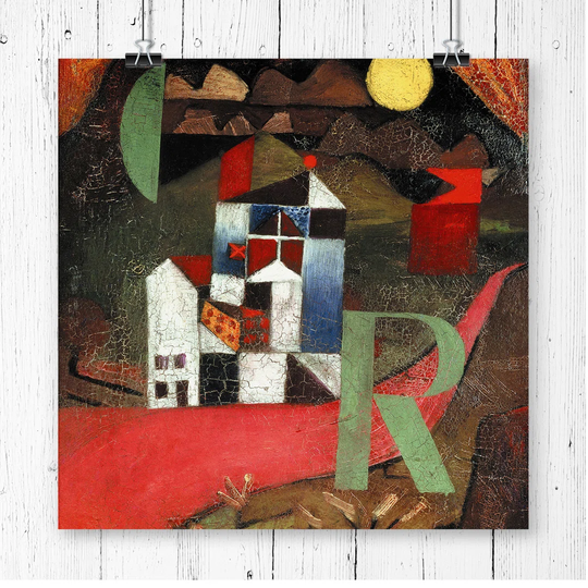 'The Letter R' by Paul Klee Painting Print
