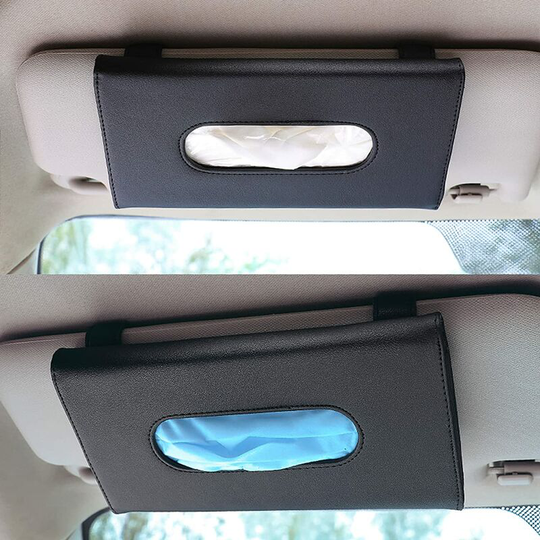 Perlerare - Visor Mask Holder Car Sun Visor Tissue Holder Car Sun Visor Tissue Holder Premium pu Leather Backseat Sun Visor Towel Holder For Car