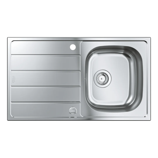 GROHE K200 stainless steel sink with drainer - a spacious, practical and durable kitchen essential 31552SD1