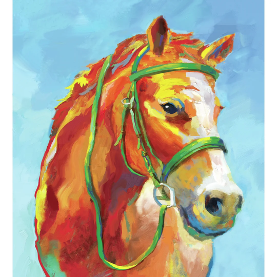 Colourful Horse - Wrapped Canvas Painting Print