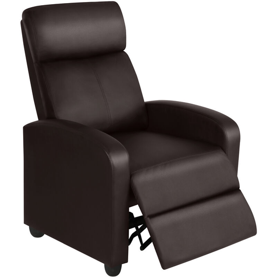 Leather Recliner Chair Adjustable Reclining Sofa - Brown - brown - Yaheetech