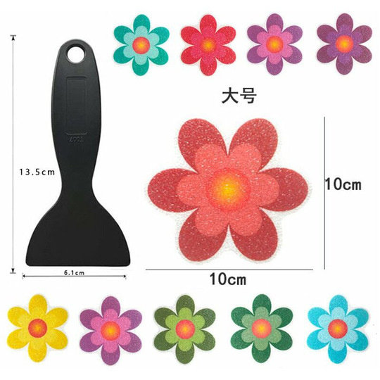 Non-Slip Bathtub Stickers Adhesive Sticker Creature Safety Anti-Slip Appliques Baby Shower Accessories Supplies (Bright Flowers)