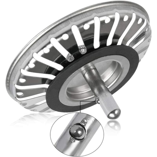 2pcs Sink Strainer/Sink Plug Stopper Hole Kitchen/Bathroom Strainer Diameter 84mm with Ball End, Stainless Steel
