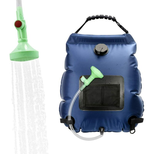 Solar Shower Bag Camping, 20L Solar Shower Bag Portable Outdoor Folding Shower Temperature 45°C with Switchable Shower Head Solar Water Heater for