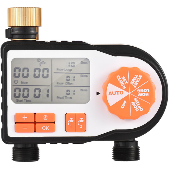 Superseller - Digital Automatic Watering Timer with 2 Hose Connectors Programmed Garden Irrigation Timer Faucet Sprinkler, 1 - 1