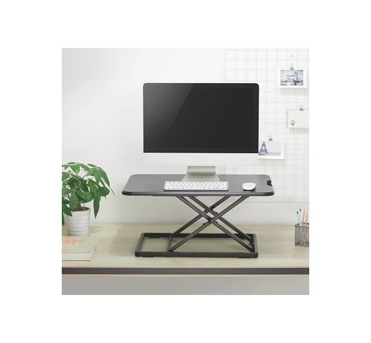 Symple Stuff Slim Profile Sit Or Stand Up Desktop Workstation 5 Height Settings - Black