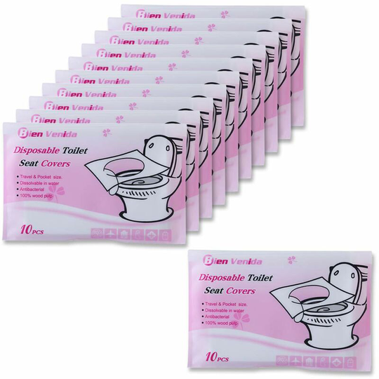 Disposable paper toilet cover 10 packs + 1 free pack (110 in total), each contains 10 paper seat covers