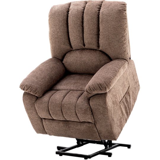 Electric Power Lift Recliner Chair Sofa Armchair with Massage and Heat for Elderly 2 Side Pockets USB Ports for Living Room, Brown
