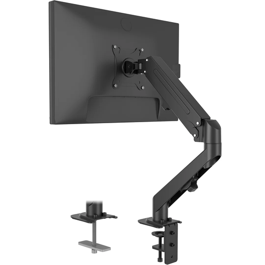 Single Monitor Arm For 13-27 Inch Lcd Led Screen, Height Adjustable Tilt Swivel Rotation Gas Spring Arm, Desktop Clamp Mount & Grommet Base Install We