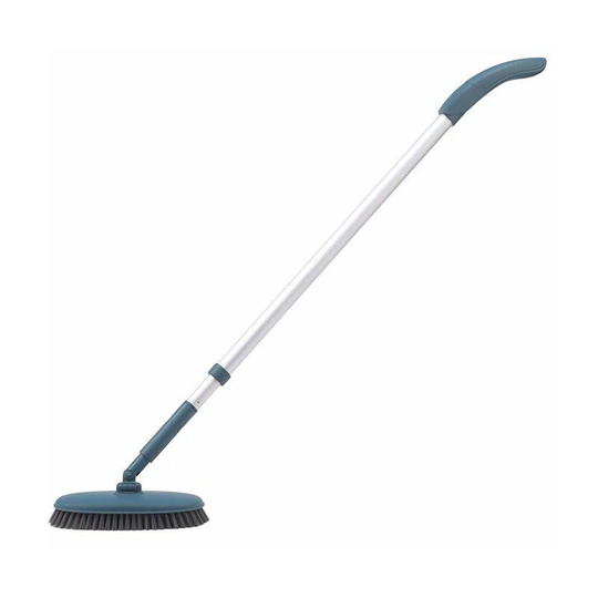 Retractable floor brush, long-sleeved bag and bathroom, silk floor brush, bathtub tile brush (18.5 * 9.5 * 10.2 cm, blue)