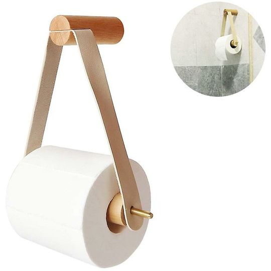 Toilet Paper Holder Vintage Hemp Rope Toilet Roll Holder (White)