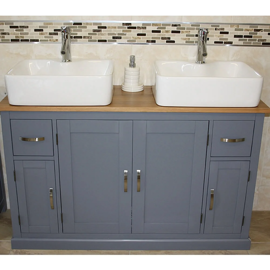 Solid Beech Jerell 1230mm Free-standing Double Vanity