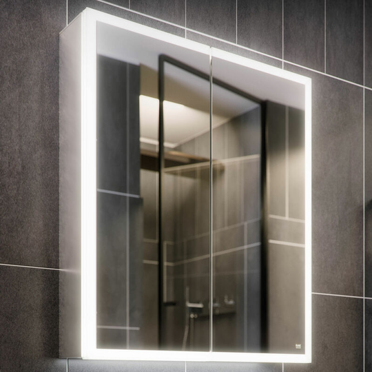 Rak Pisces 2-Door Mirrored Bathroom Cabinet 700mm h x 600mm w