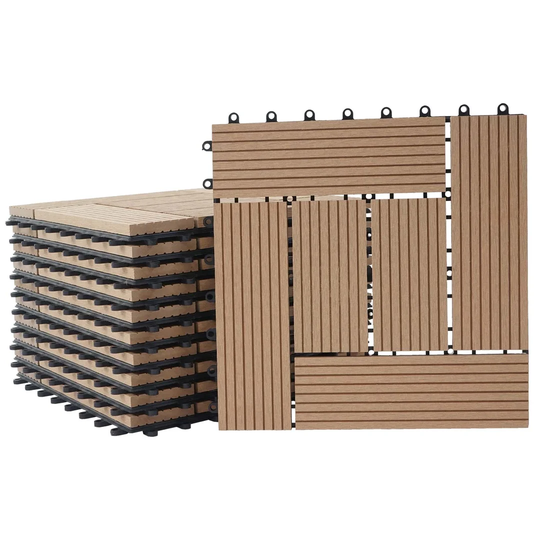 Coleford 30 x 30cm WPC Field Tile in Brown/Black