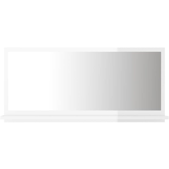 Bathroom Mirror High Gloss White 80x10.5x37 cm Engineered Wood Vidaxl White