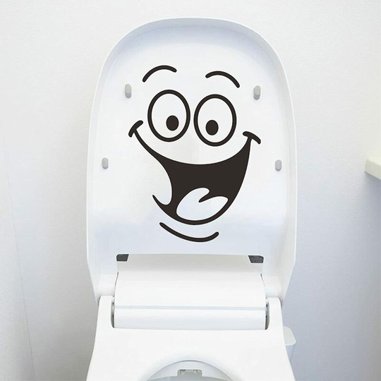 2 Pcs Smiley Toilet Stickers, Diy Funny Toilet Wall Sticker, Creative Removable Decorations Stickers, For Toilet, Bathroom, Bathtub Door Sticker Wall