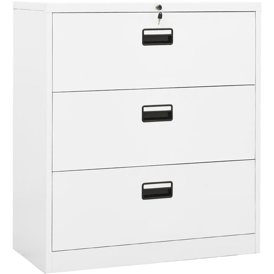 Filing Cabinet White 90x46x103 cm Steel Vidaxl White
