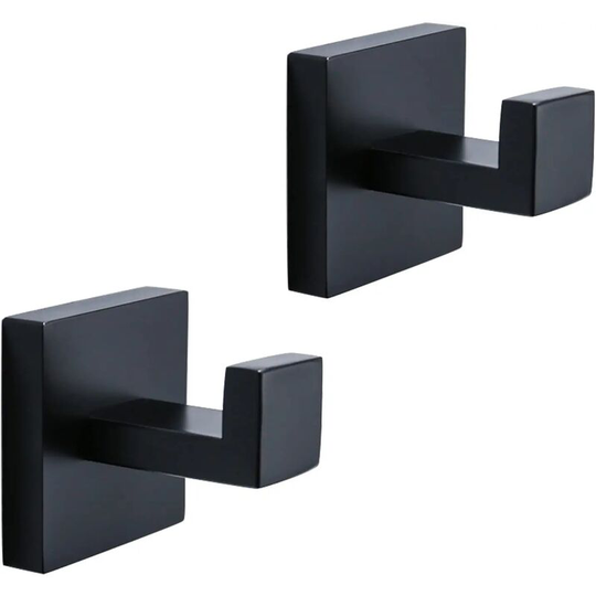 Ilovemilan - Black Towel/Robe Clothes Coat Hook Wall Mounted Hooks for Bath Kitchen Garage,2 Packs.