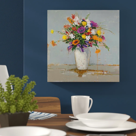 Blushing Blooms II Art Print Wrapped on Canvas