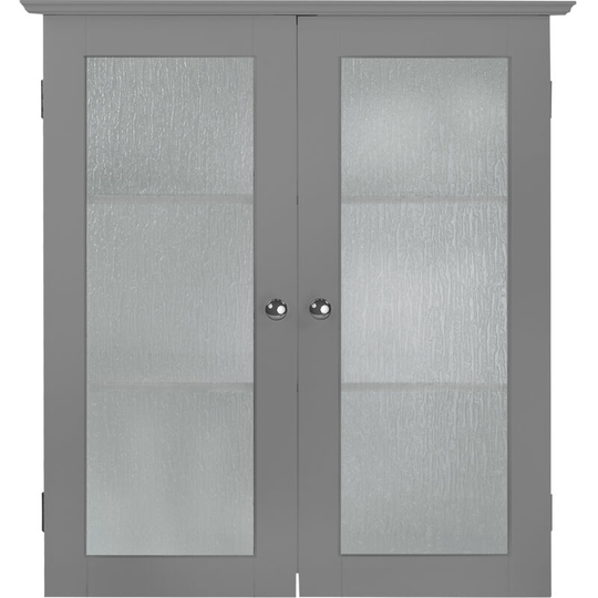 Bathroom Connor Wall Cabinet with 2 Glass Doors Grey EHF-581G - Grey - Teamson Home