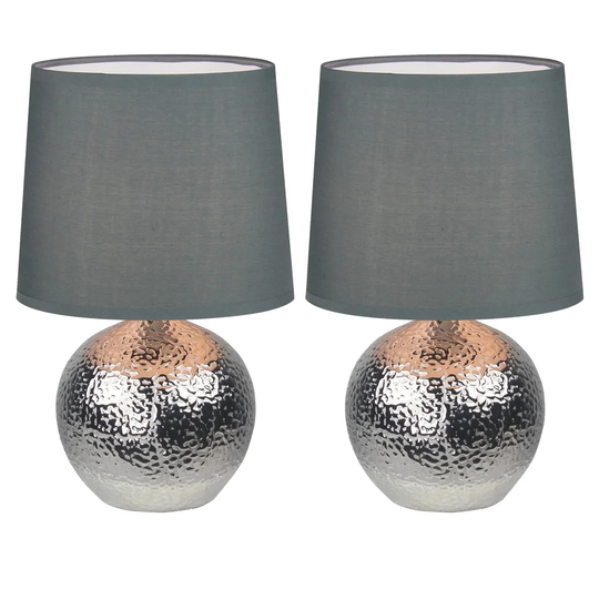 Centralia 31.5Cm Silver Glaze Table Lamp Set