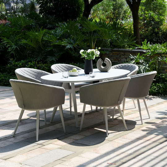 Sladkowski Outdoor Fabric 6 Seat Oval Dining Set