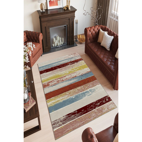 Roselia Machine Braided Red/Orange/Blue Rug