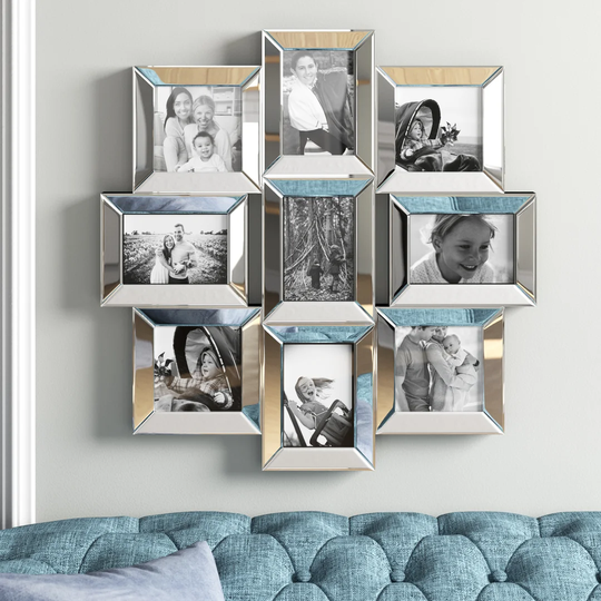 Morion Collage Mirrored 9 Photo Picture Frame