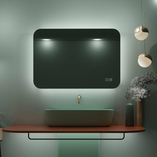 500x700mm Backlit Illuminated led Bathroom Mirror with Demister Pad Touch Sensor 3 Color Dimmable Vertical Horizontal Wall Mounted - Lisa