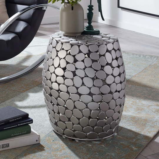 Bloomsbury Market Side Table Small round metal coffee table Couch Modern living room table Coffee table high