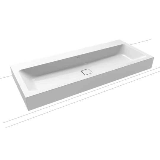 White Steel Enamel Rectangular Bathroom Sink