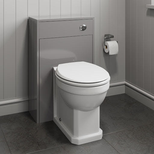 Park Lane Grey Traditional Concealed Unit & Toilet & Soft Close Seat - 500mm Width (250mm Depth)