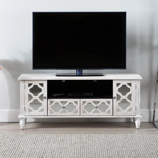 50 TV Table for Living Room Bedroom Furniture, Wooden TV Stand with Shelf Storage Cabinet