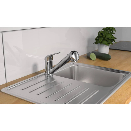 Schütte Sink Mixer with Pull-out Spray Ultra Low Pressure Chrome