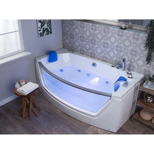 Brantice 1750mm x 850mm Back to Wall Whirlpool Bathtub with 4 jets