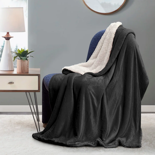 Hanae Sherpa Fleece Thick Blanket Bed Throws