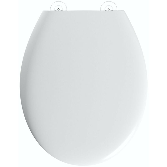 Universal Thermoplast Top Fix Seat with Stainless Steel Hinge - White - Clarity
