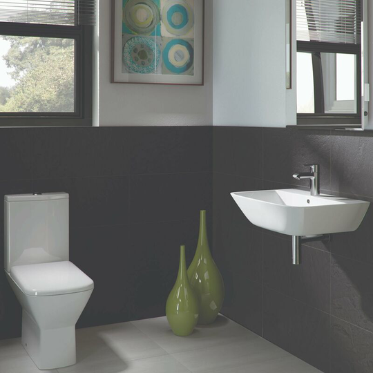 Rak Ceramics - rak Summit Bathroom Suite Close Coupled Toilet and Basin 400mm Wide - 1 Tap Hole