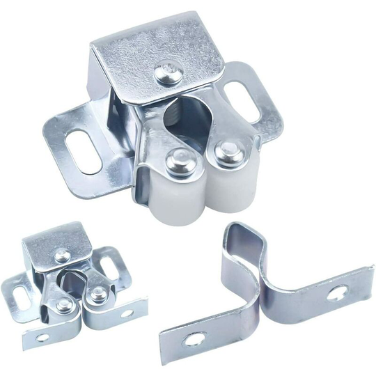 Litzee - 12PCS Door Catches, Double Roller Strong Hold Cupboard Cabinet Door Catches with Screws, Double Roller Catch Cabinet Catch Door Latch for