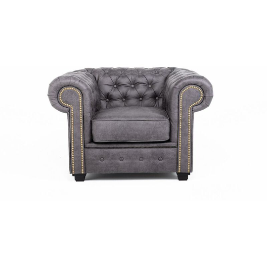 Hever Chesterfield Armchair Brown - Brown