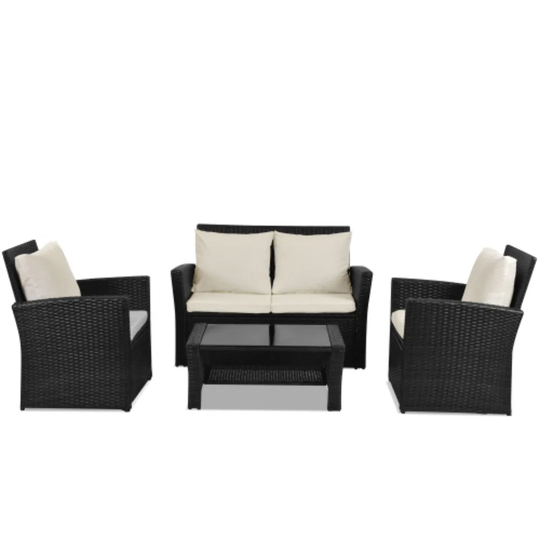 Lyerly Polyethylene 4- Person Complete Patio Set with Cushions