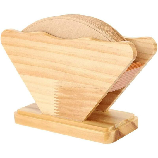 Wooden Coffee Filter Holder, Coffee Paper Storage Holder, Coffee Filter Paper Holder, Suitable for Coffee Filters, Napkins, Small Cards, etc.