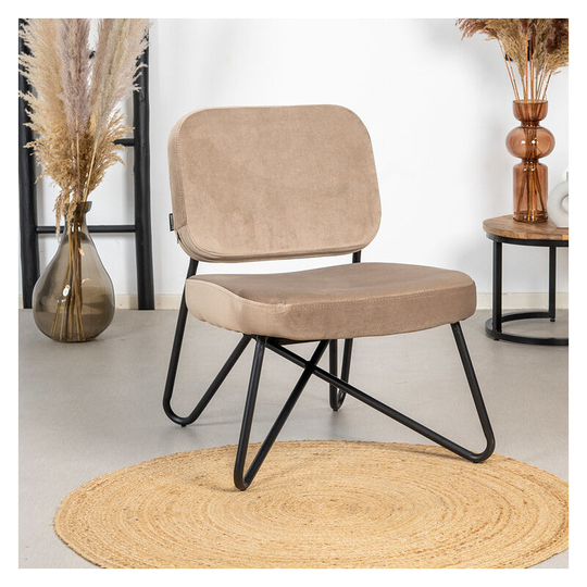 Velvet armchair Julia Taupe - Taupe