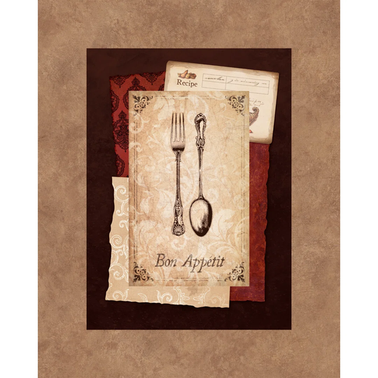 Bon Appetit Collage - Wrapped Canvas Painting Print