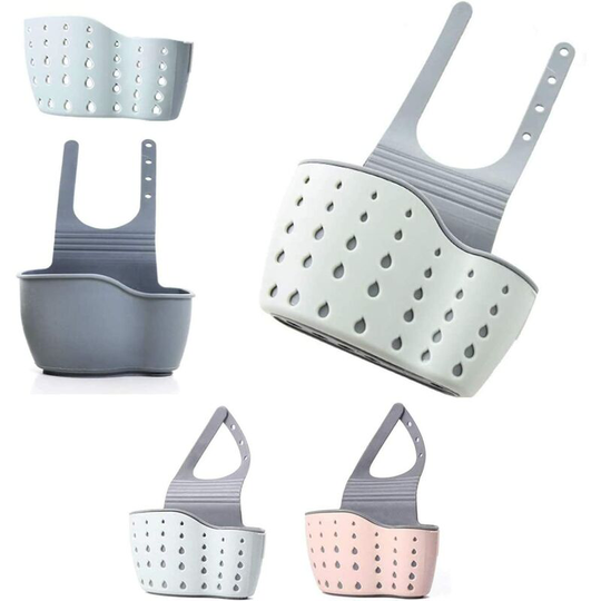 2 Sponge Holders for Suspended Kitchen Sink, Kitchen Utensil Holder, Sponge Holder for Sink with Sink Basket (Pink + Green)