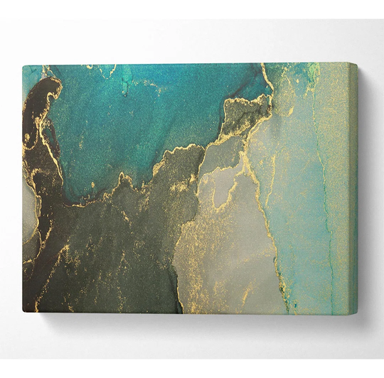 Glitter Shimmer Teal - Wrapped Canvas Graphic Art