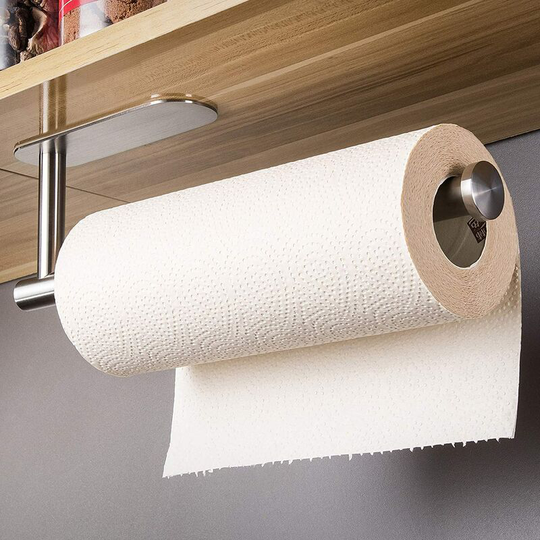 Paper towel holder - No drilling - Brushed stainless steel