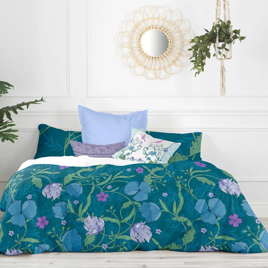 Farnam Blue/Green 100% Cotton 150 TC Duvet Cover Set